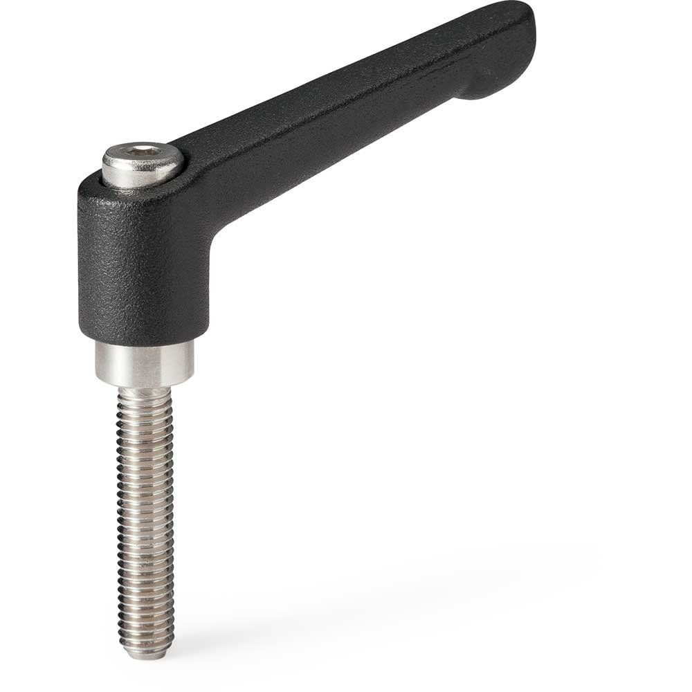 黒 LDME-10-25-BK クランプレバー おねじ 機械要素部品 NBK