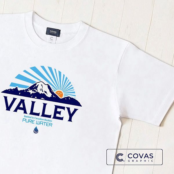 COVAS　メンズ＆レディース・半袖Tシャツ　”バレーウォーター”　ホワイト　349420-10