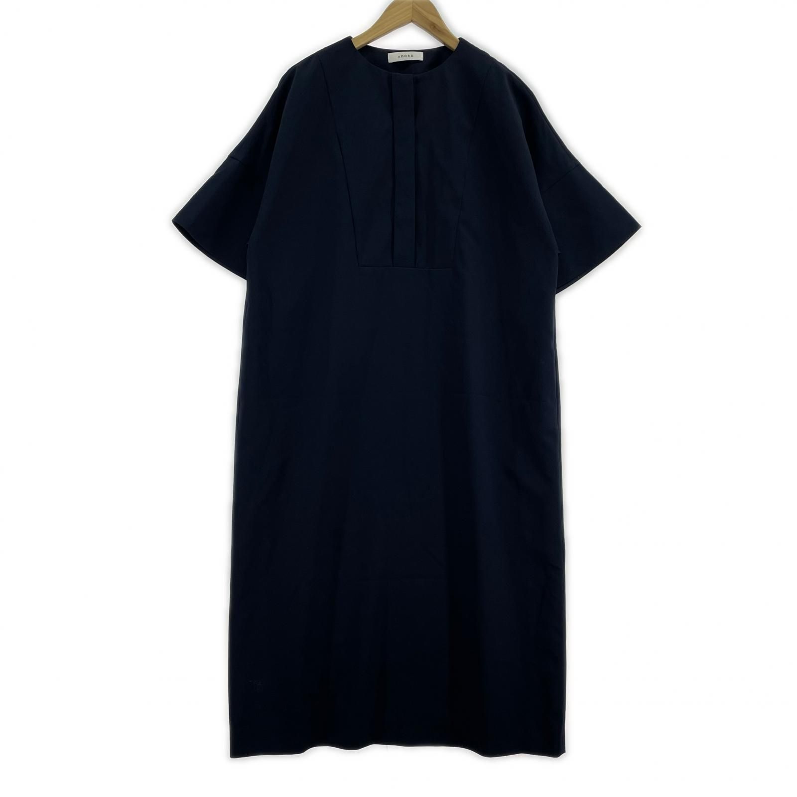 ADORE ミドルジョーゼットワンピース ネイビー