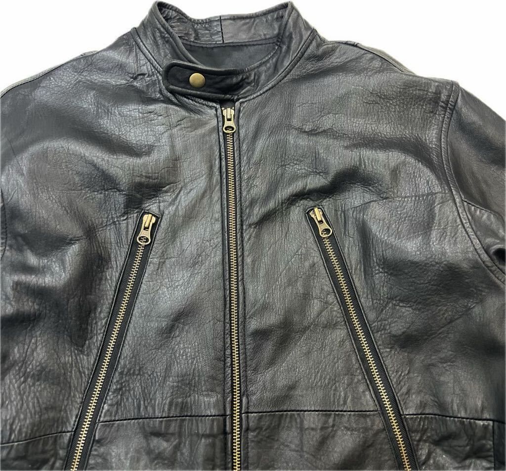 中古美品★MONO MART モノマート 八の字 ラムレザーシングルライダース 中古美品MONO MART モノマート 八の字 ラムレザーシングルライダース