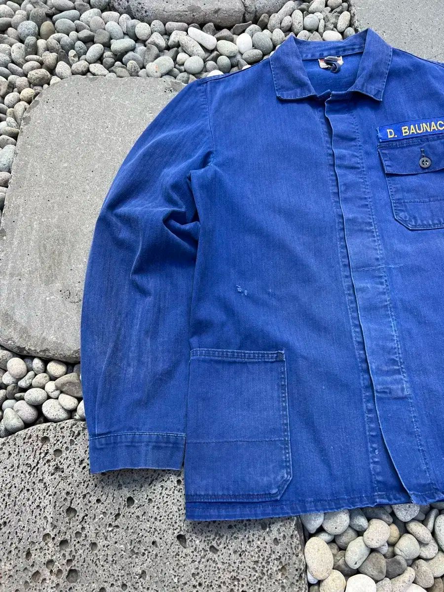 ヘリンボーン カバーオール ワークジャケット フェード ヴィンテージ 00's ドイツ軍 HBT Work Jacket / カバーオール ワーク