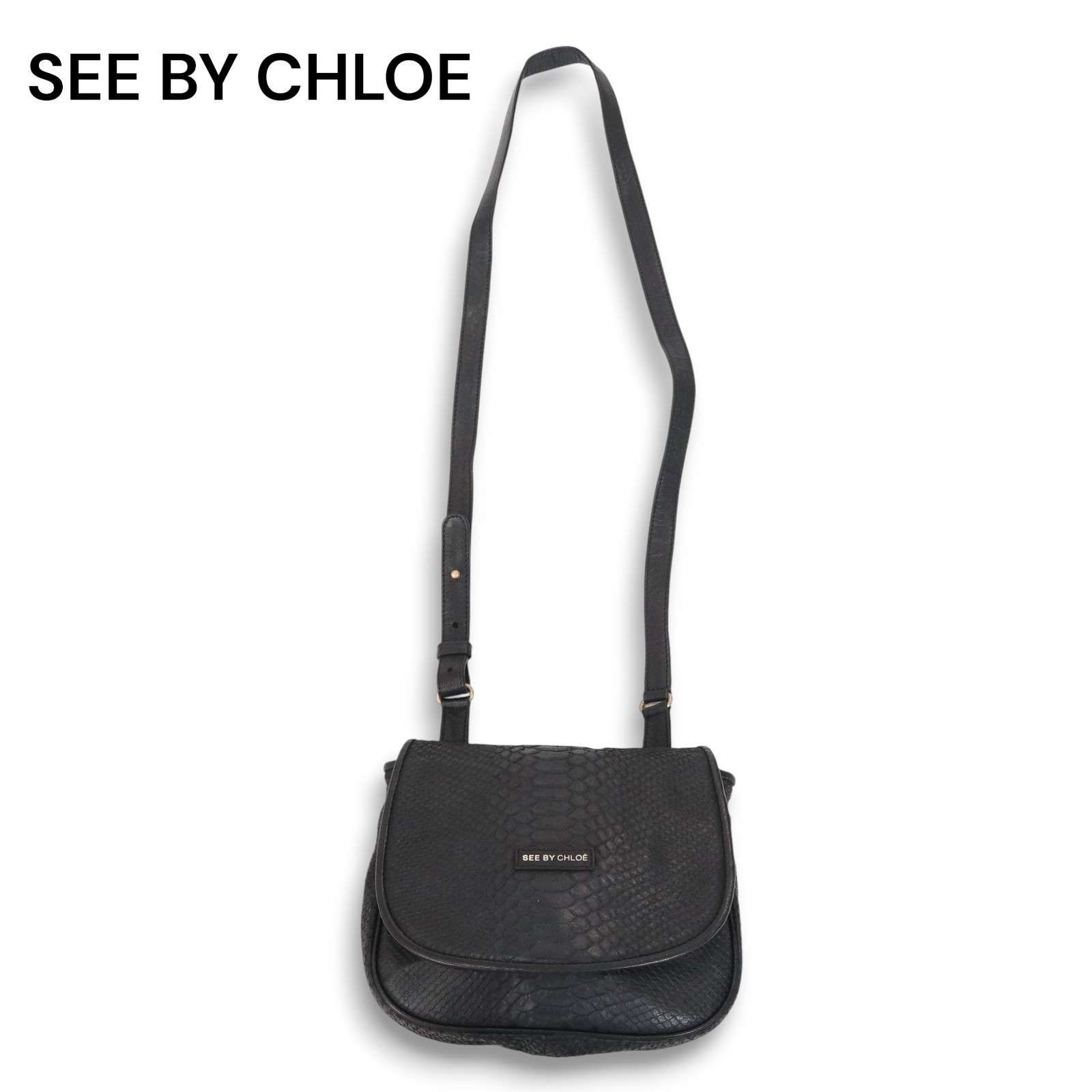 SEE BY CHLOE シーバイクロエ パイソン柄♪ レザー ショルダー バッグ 