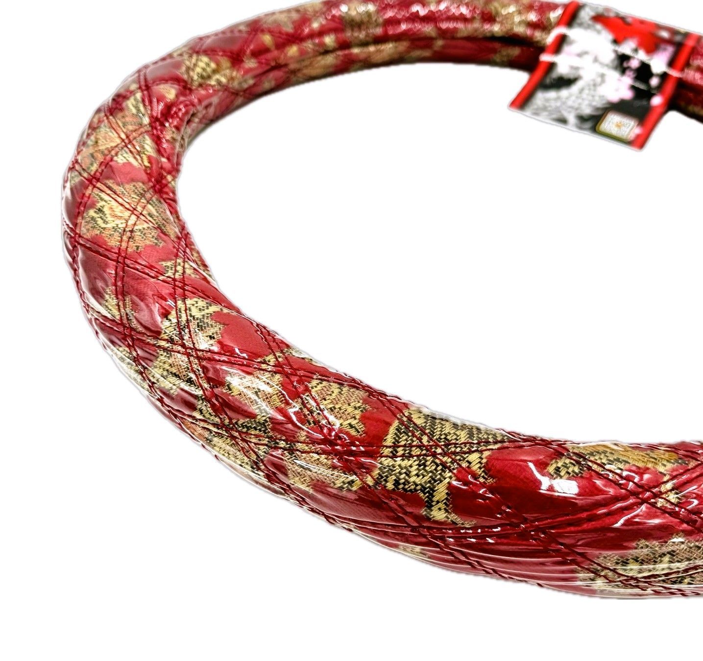 復活 ビニール付金華山ダブルステッチハンドルカバー ゴージャスな仕上がり♪ バレンタインレッド