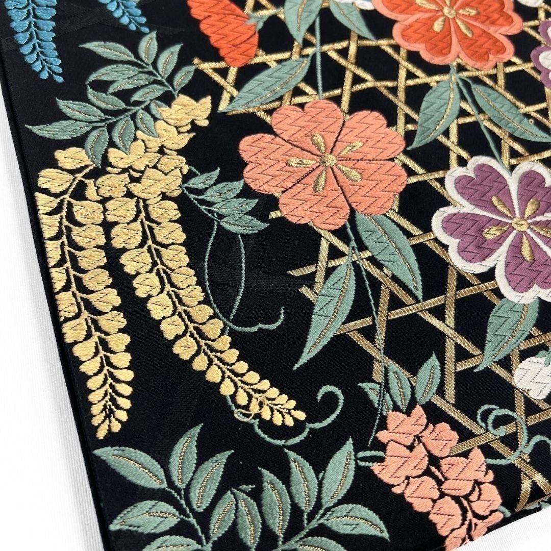 唐織 籠目 藤の花 花模様 袋帯 着物 035a p - メルカリ