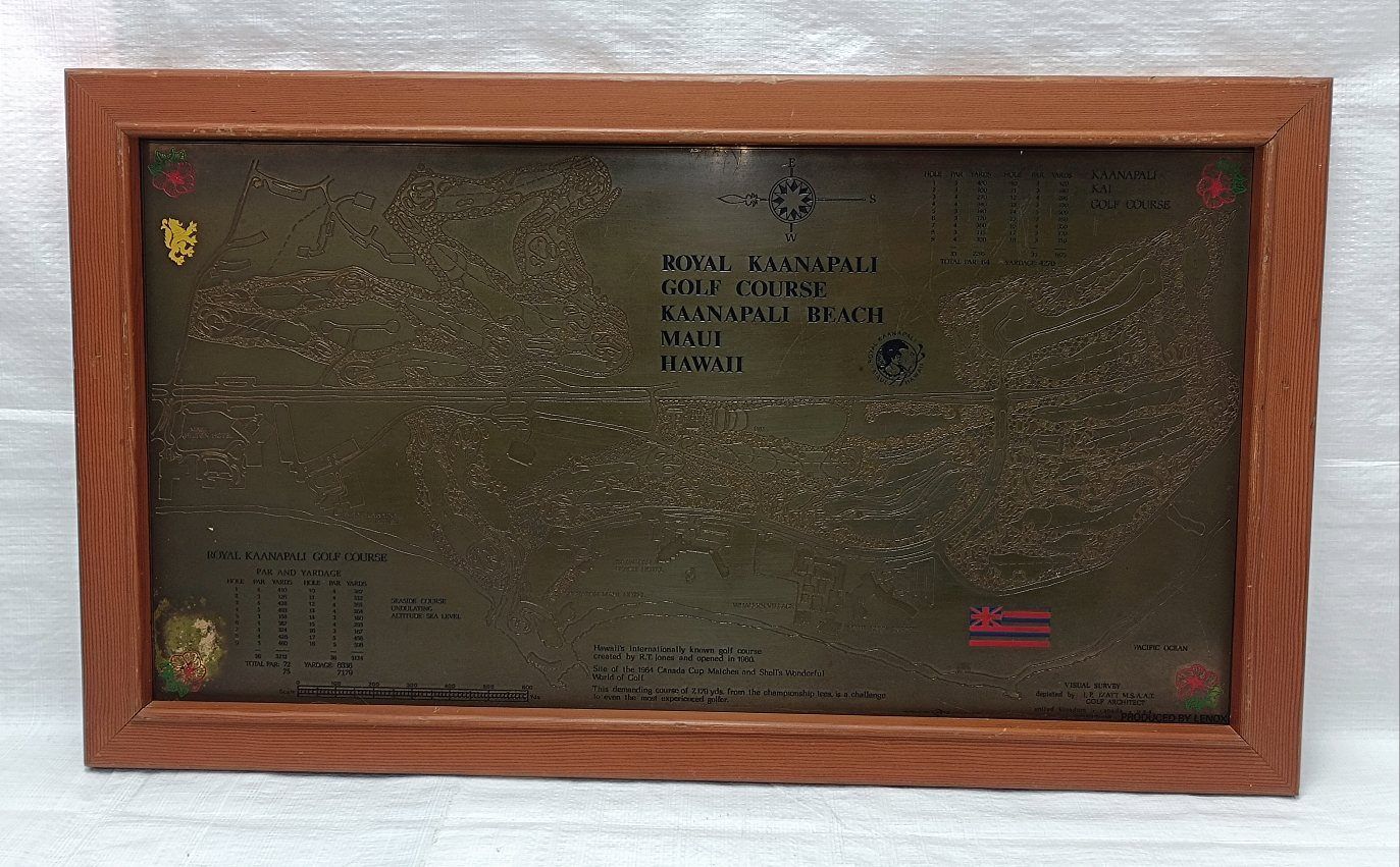 ・マウイ島　ロイヤル　カアナパリゴルフコース　銅板レリーフ　by LENOX マウイ島 ロイヤル カアナパリゴルフコース 銅板レリーフ by LENOX
