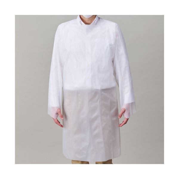 まとめ クラフトマン使い捨てポリエプロン 親指フック ホワイト CF-PA 02 1箱 ×