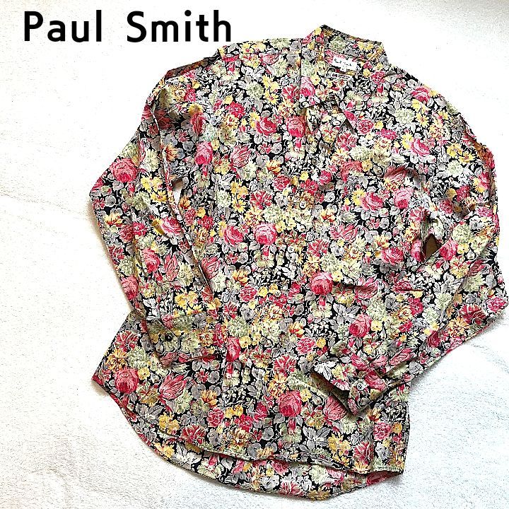 Paul Smith ポールスミス イングランド製 長袖シャツ 花柄 総柄 薔薇