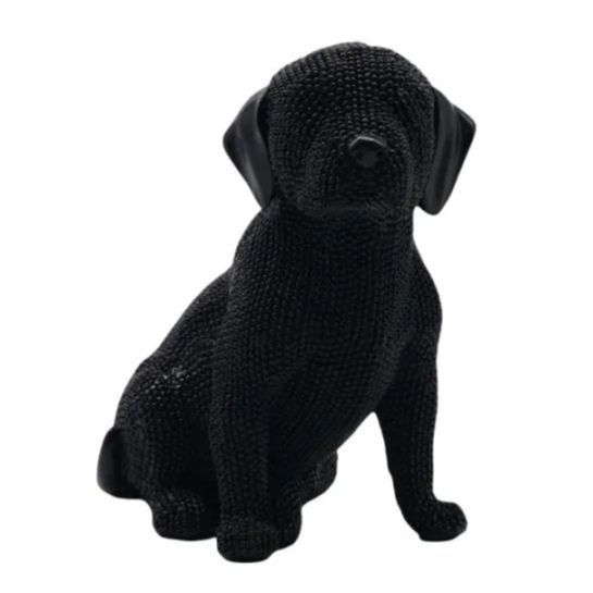 ラブラドールレトリバー 子犬 置物 樹脂ビーズ キラキラ フィギュア ブラック リアル フレブル 手工芸 オブジェ インテリア 装飾 かわいい 犬 癒し リビング 寝室 卓上 プレゼント 動物 黒