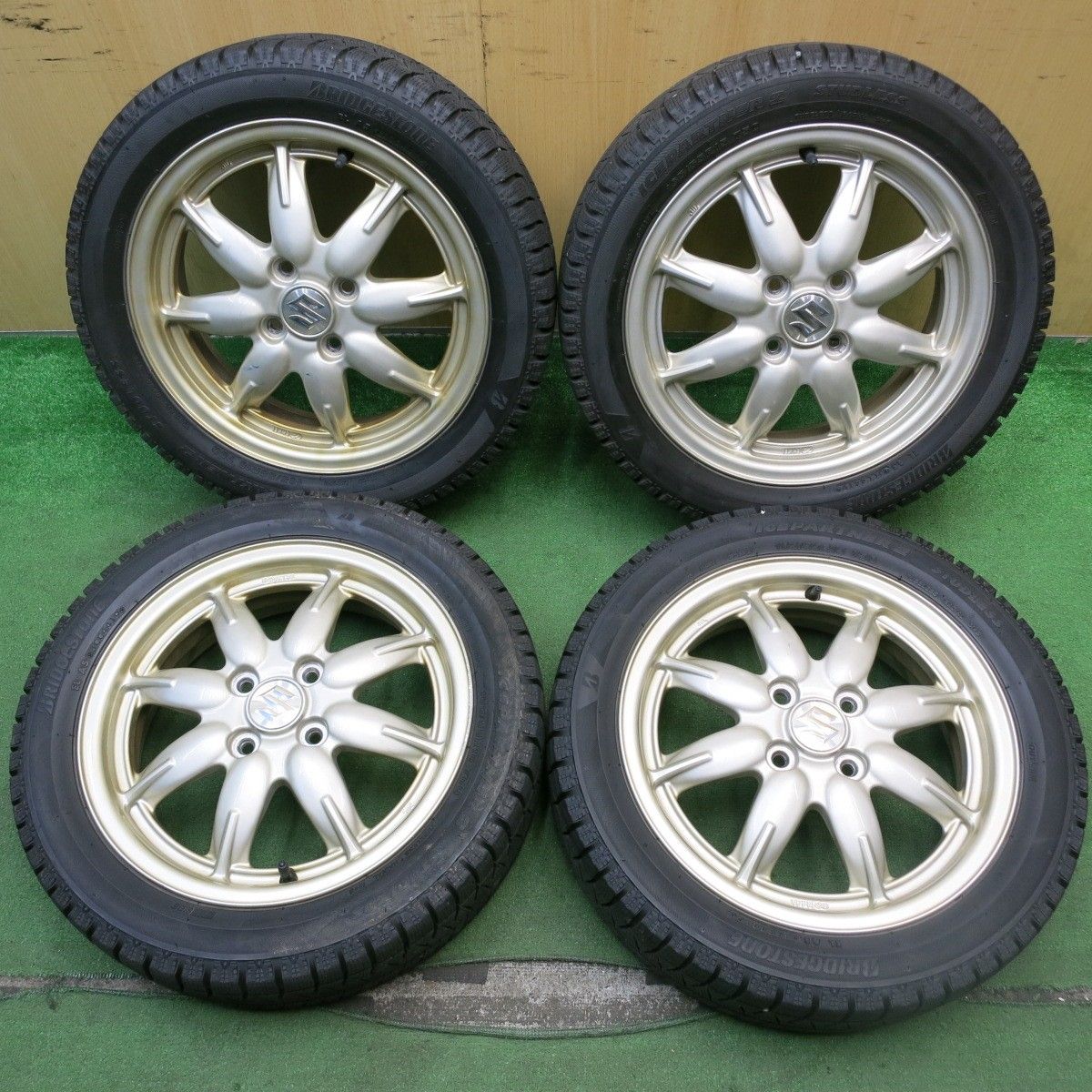 バリ溝！8.5分☆スズキ アルト 純正 ENKEI 165⁄55R15 スタッドレス
