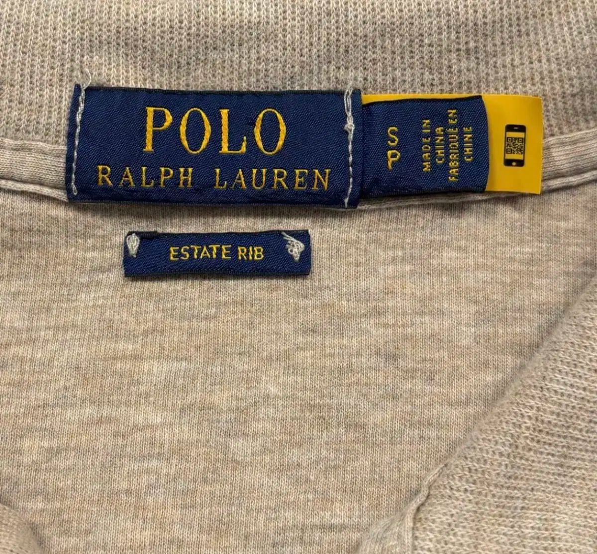  ポロラルフローレン オートミール コットン ハーフジップ トレーナー スウェット トップス