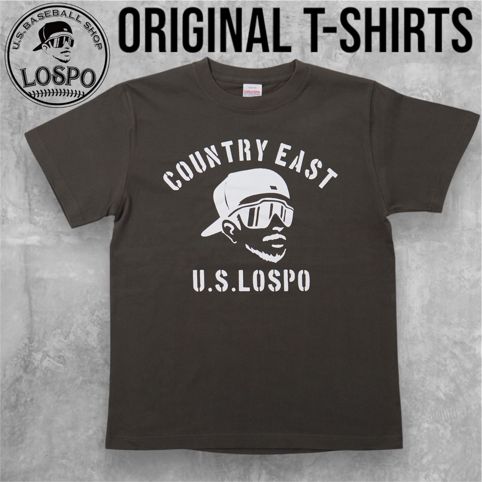 LOSPO 当店オリジナルTシャツ 5.6オンスハイクオリティー Tシャツ ヘイジーブラック