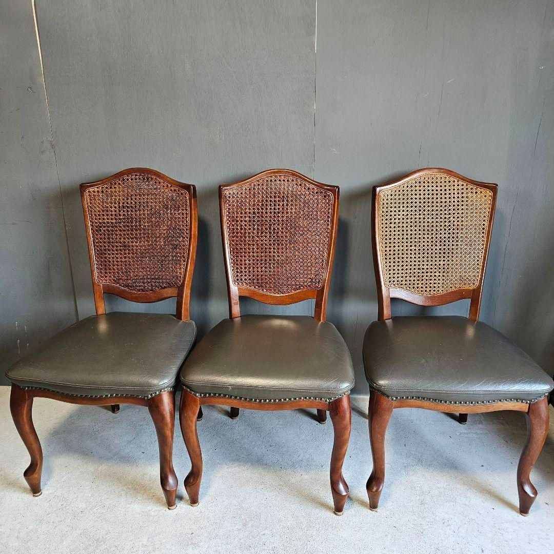 希少！マルニmaruni ラタン籐コーヒーテーブル肘付き椅子3点セット