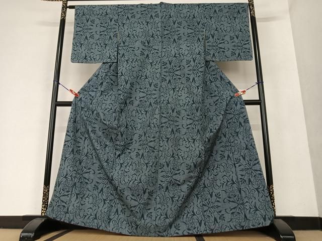 平和屋着物●本場大島紬　一元7マルキ　更紗花文　高島屋扱い　正絹　逸品　AAAY6541zg 平和屋着物○本場大島紬 一元7マルキ 更紗花文 高島屋扱い 正絹 逸品