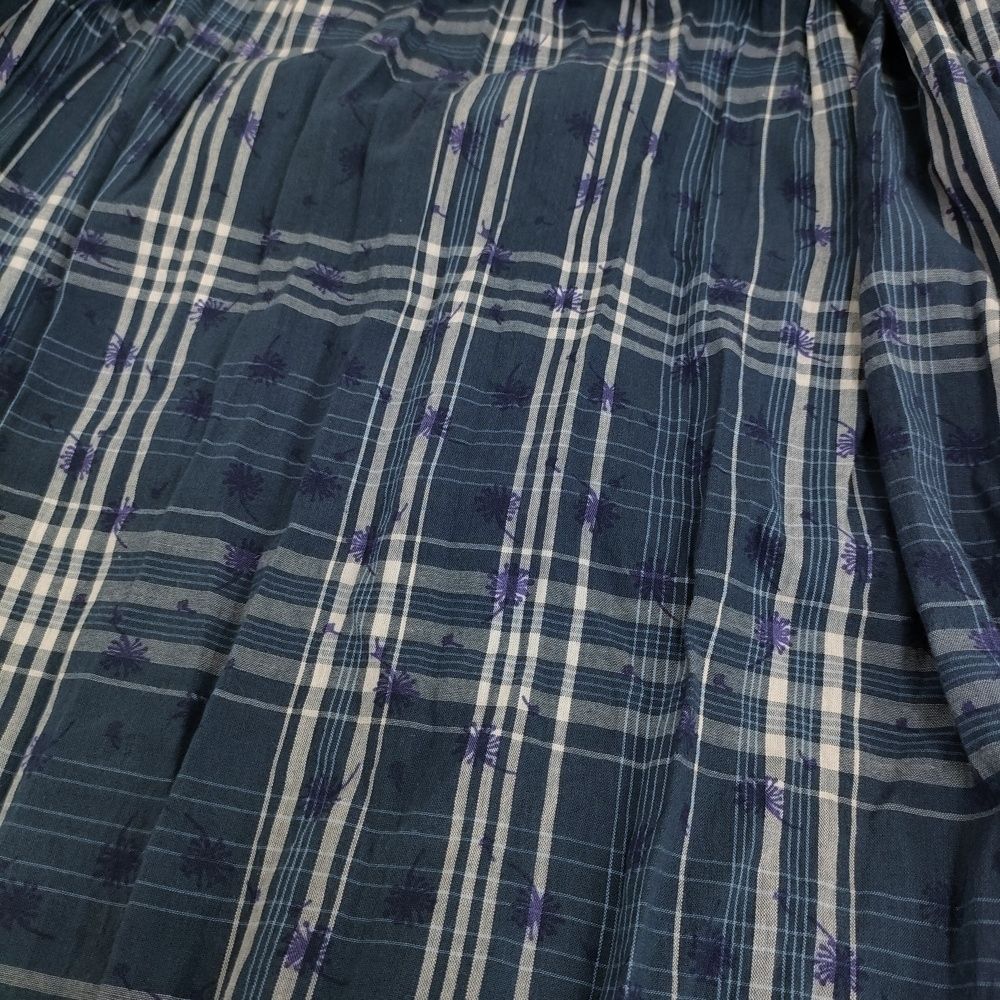 soil チェック フラワープリントギャザースカート 定価19800円 サイズ2 NSL24065 ロング 24SS ブルー ホワイト レディース ソイル 5-0908M♪ SIROKUMA-CORPORATION_COM