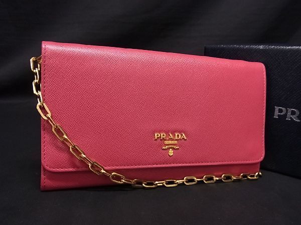 □新品同様□ PRADA プラダ サフィアーノレザー 2WAY チェーン