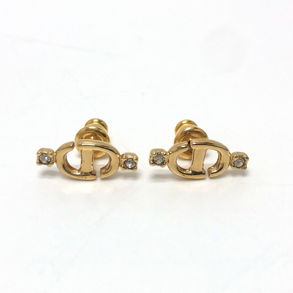 Dior ディオール ピアス ラインストーン GP - メルカリ