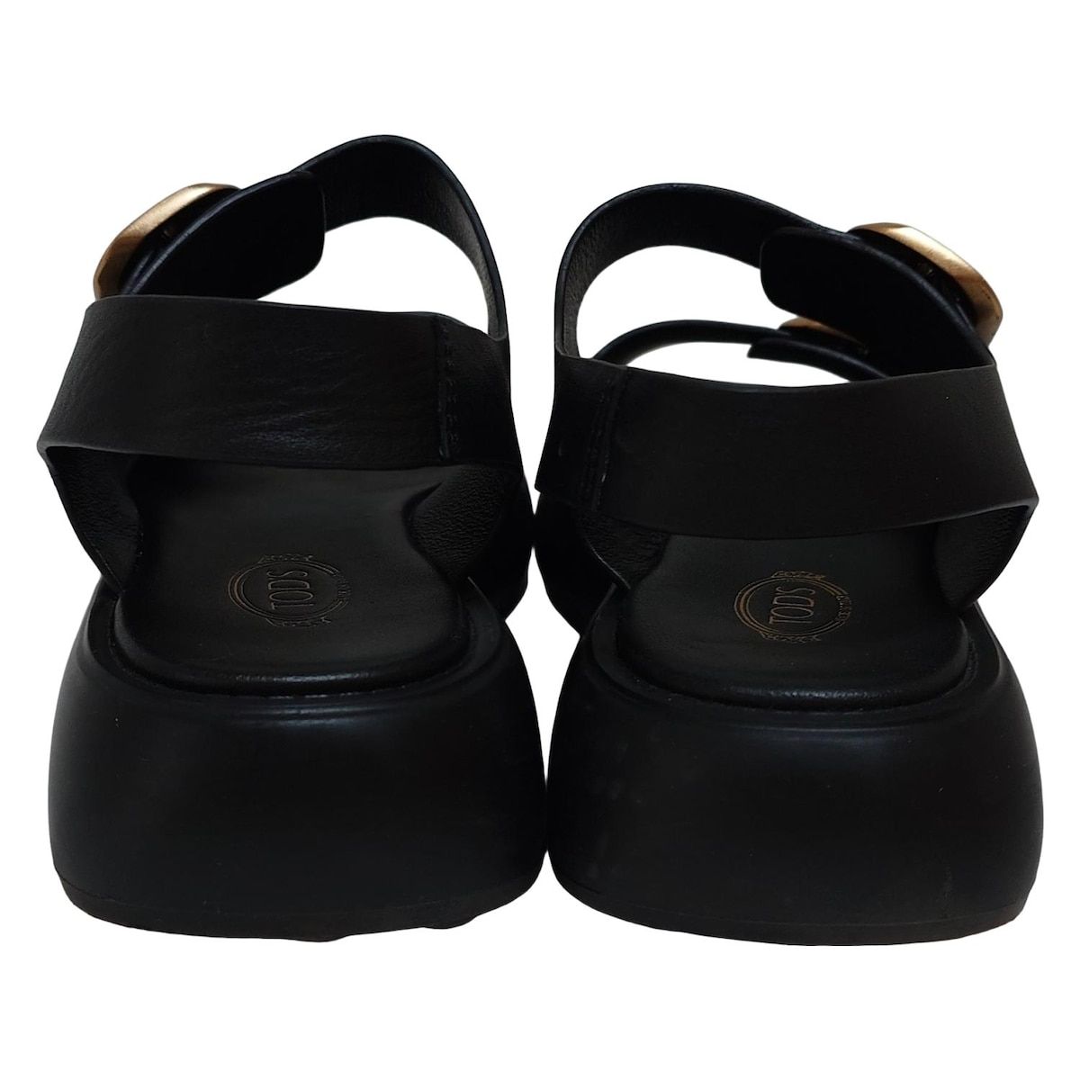 TOD'S(トッズ) サンダル 37 レディース - 黒 オープントゥ レザー