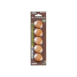 (業務用セット) ウッドマグネットナチュラル木目直径30mm WMG-305NM
