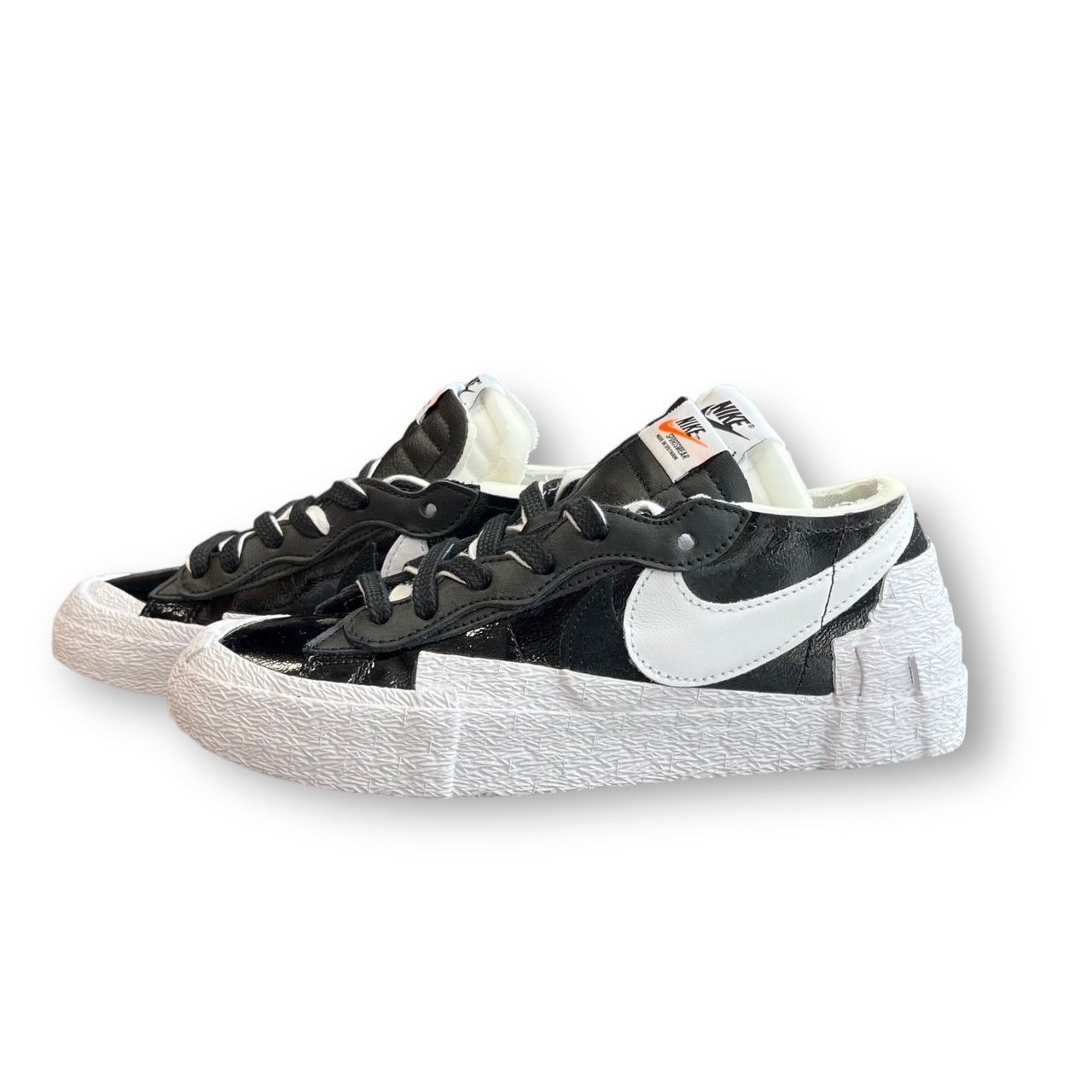 国内正規 美品 sacai × Nike Blazer Low Black Patent Leather 24.5cm  