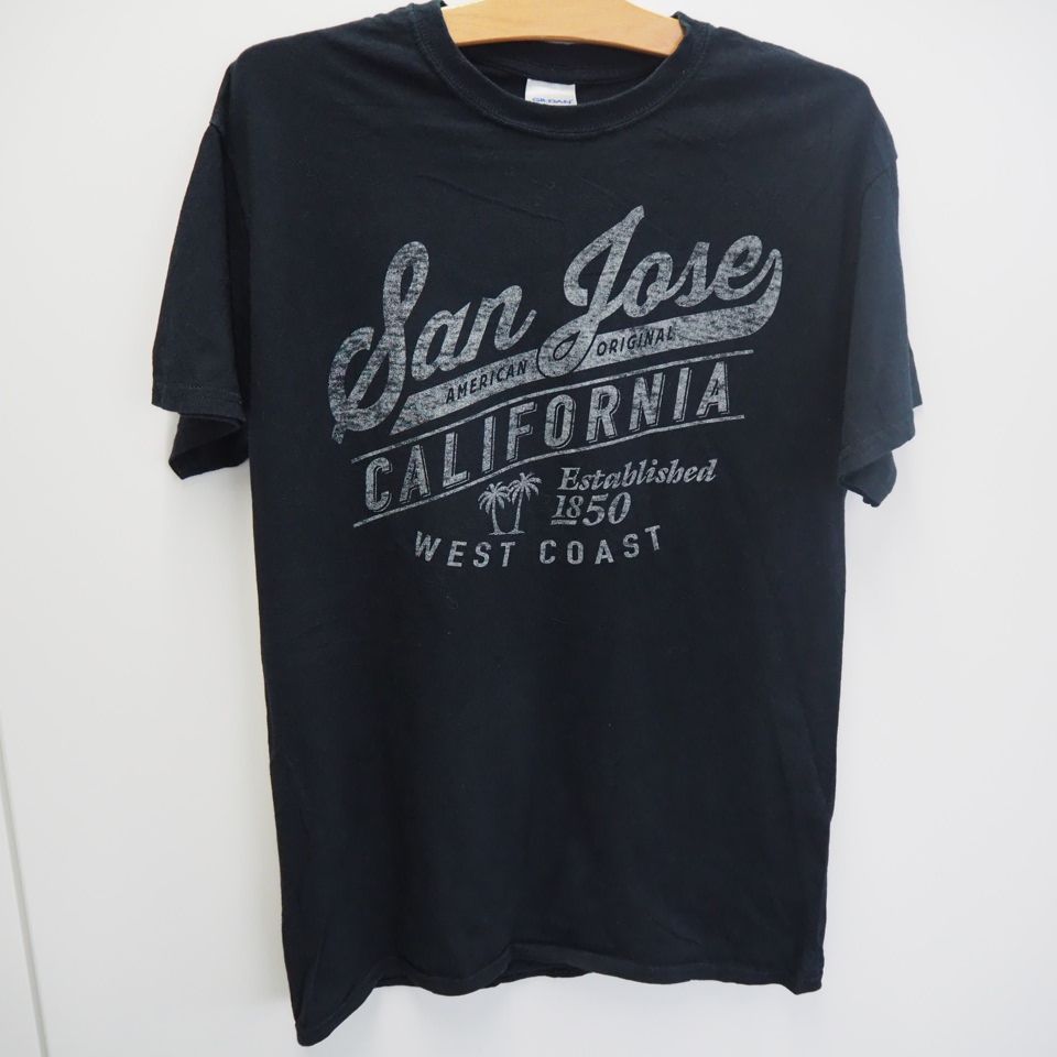 (アメリカ古着) ギルダン GILDAN "San Jose CALIFORNIA" 黒Tシャツ M