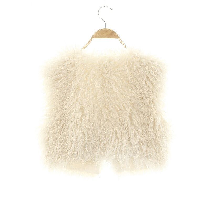 スナイデル SNIDEL 24AW フェイクファージレ ベスト クロップド F アイボリー ブラック /ES ■OS レディース スナイデル SNIDEL 24AW フェイクファージレ ベスト クロップド