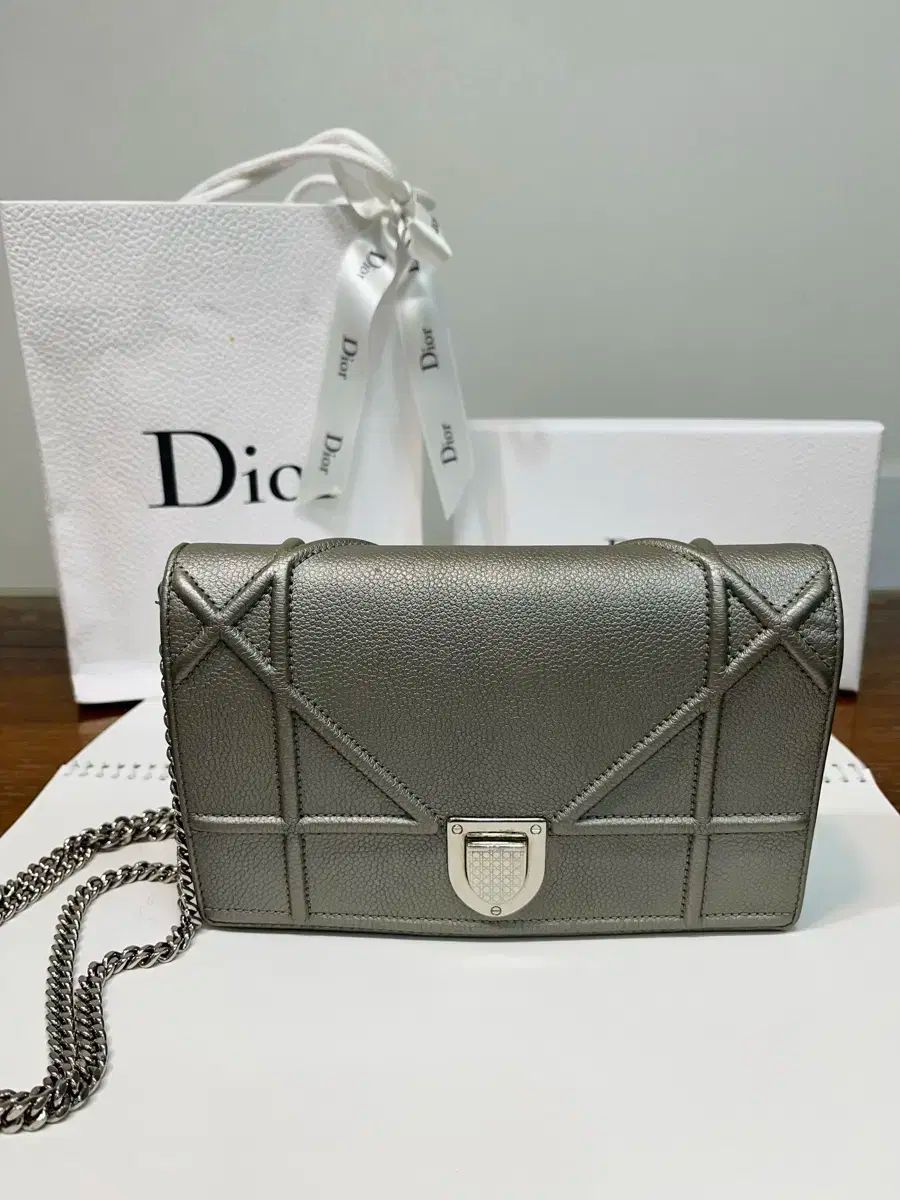 Dior ディオール ジオラマ チェーンバッグ シルバー
