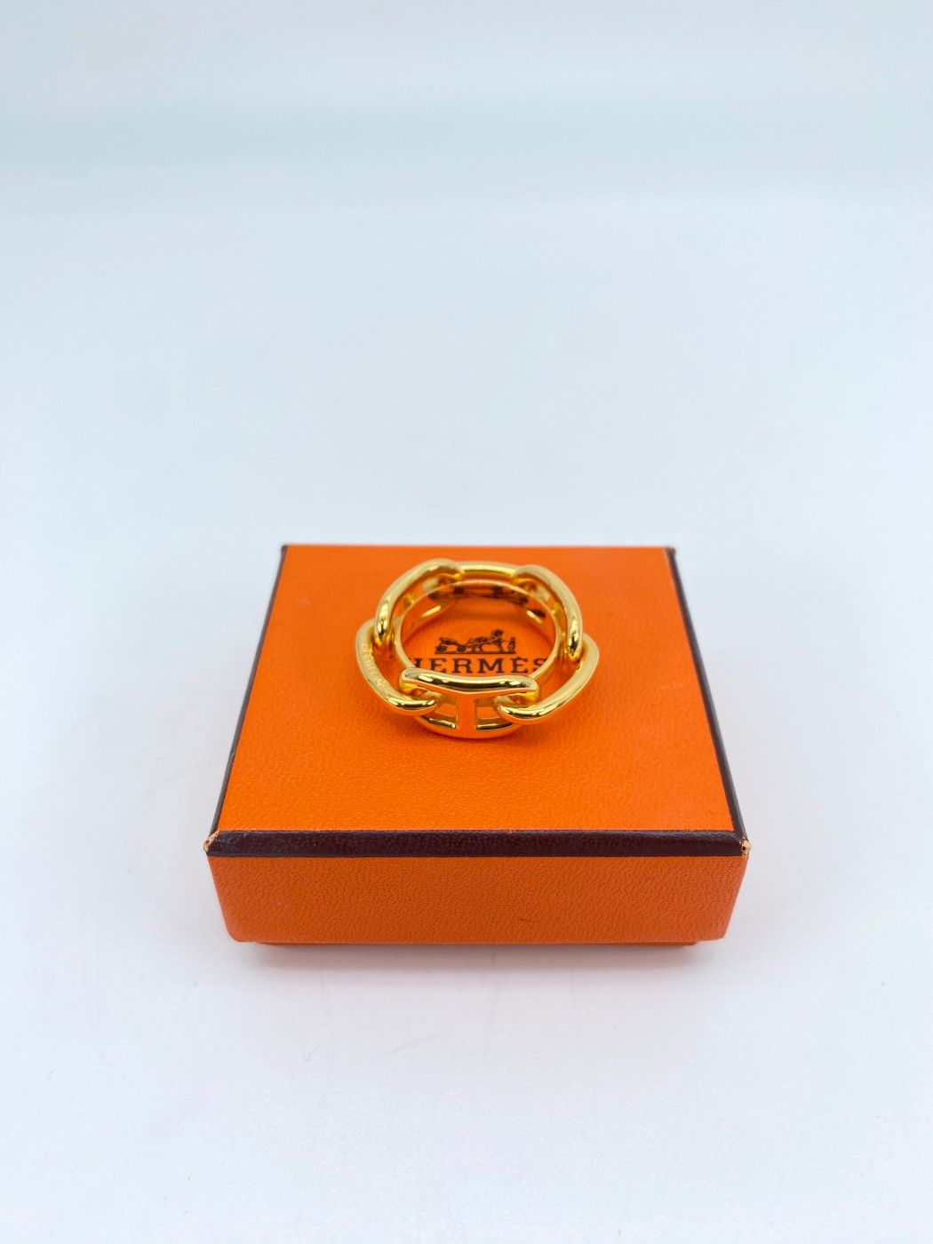 HERMES エルメス シェーヌダンクル スカーフリング ゴールド
