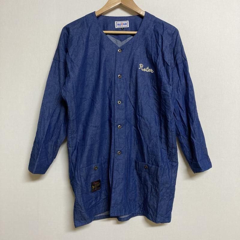 ROTAR ローター シャツ、ブラウス 長袖 ROTAR  刺繍ロゴ ドロップショルダー 鯉口 デニムシャツ rt1754032