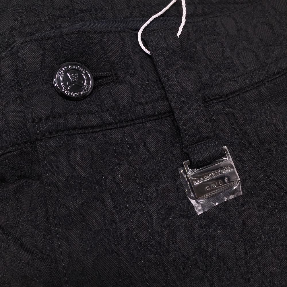 新品】マークアンドロナ パンツ 黒 スカル柄織生地 ストレッチ メンズ