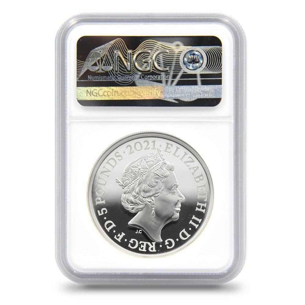 2021年 ロイヤルミント発行 エリザベス2世 ゴチッククラウン 2オンス 銀貨