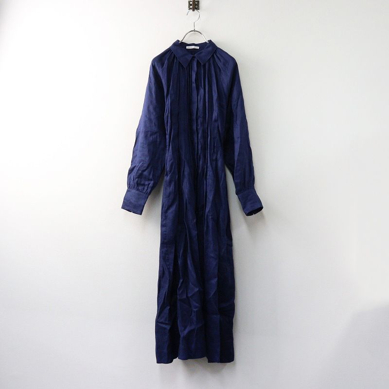 定価8.4万 2025SS パルママーティン PALMA MARTIN UNCHARTERED リネンロングワンピース S|ネイビー 2400014358988