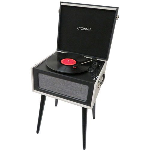 センター商事 CICONIA クラシカルレコードテーブル ホワイト TE-2015BK WH