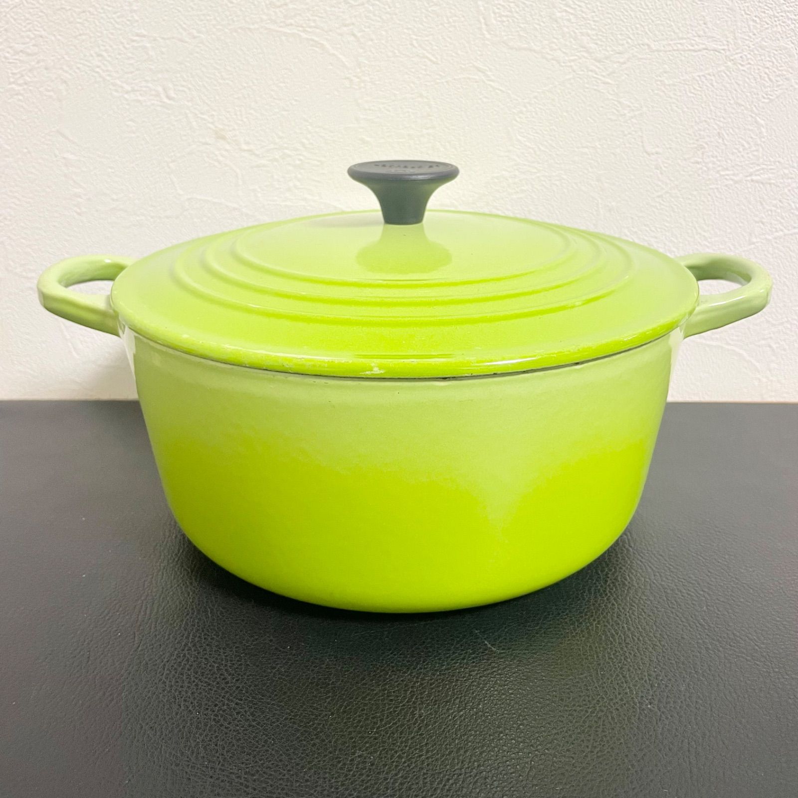 ル クルーゼ LE CREUSET ココット ロンド 黄緑 22cm