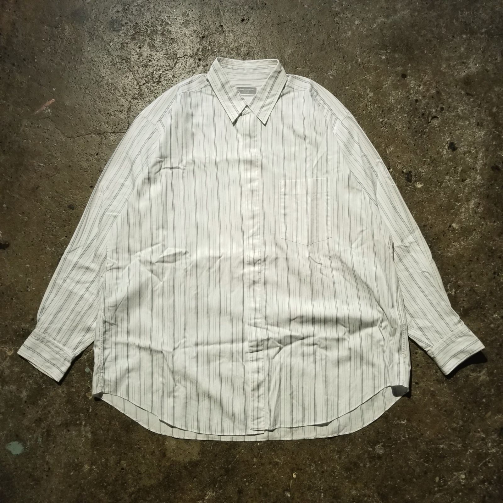 COMME des GARCONS HOMME 89aw 比翼ストライプシャツ 1989aw AD1989 80s コムデギャルソンオム