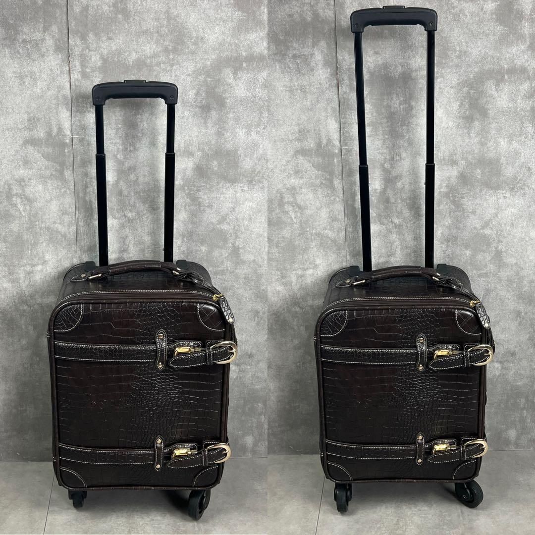 フォローで20％割クーポン配布中 外出 のみ SWANY スワニー フルクロコトランク キャリーバッグ 18L 25A1370OH0044 DECORATOM_COM_BR