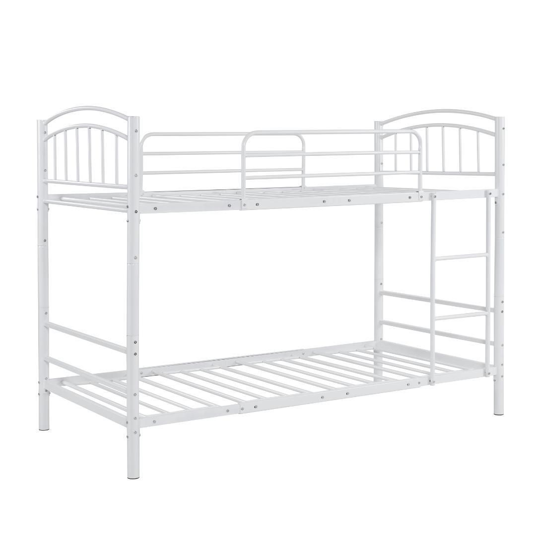 素材スチール二段ベッド チール 耐震ベッド分離可能パイプベッド 金属製垂直はしご社員寮学生寮