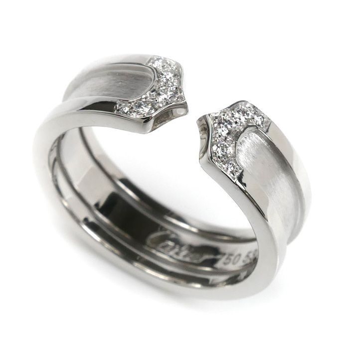 CARTIER カルティエ K18WG ホワイトゴールド C2 ダイヤ リング 指輪 ダイヤモンド 13号 53 7.6g レディース