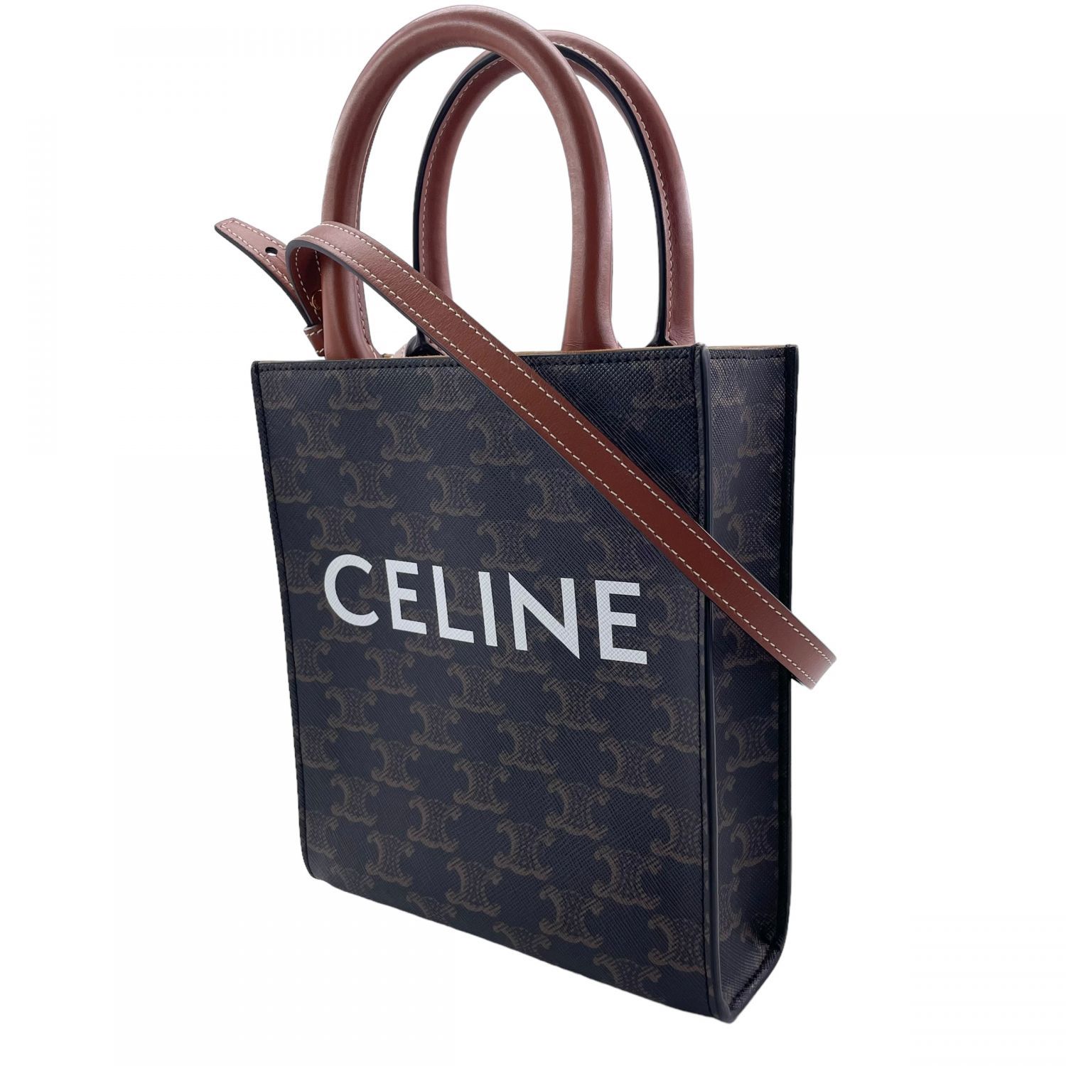 中古】 CELINE セリーヌ ショルダーバッグ トリオンフキャンバス & カーフスキン ショルダーバッグ 194142CUZ.04LU ワンショルダー  ポーチ バッグ ロゴ 総柄 レディース マカダム タン（ブラウン） 24014027 KJ - メルカリ