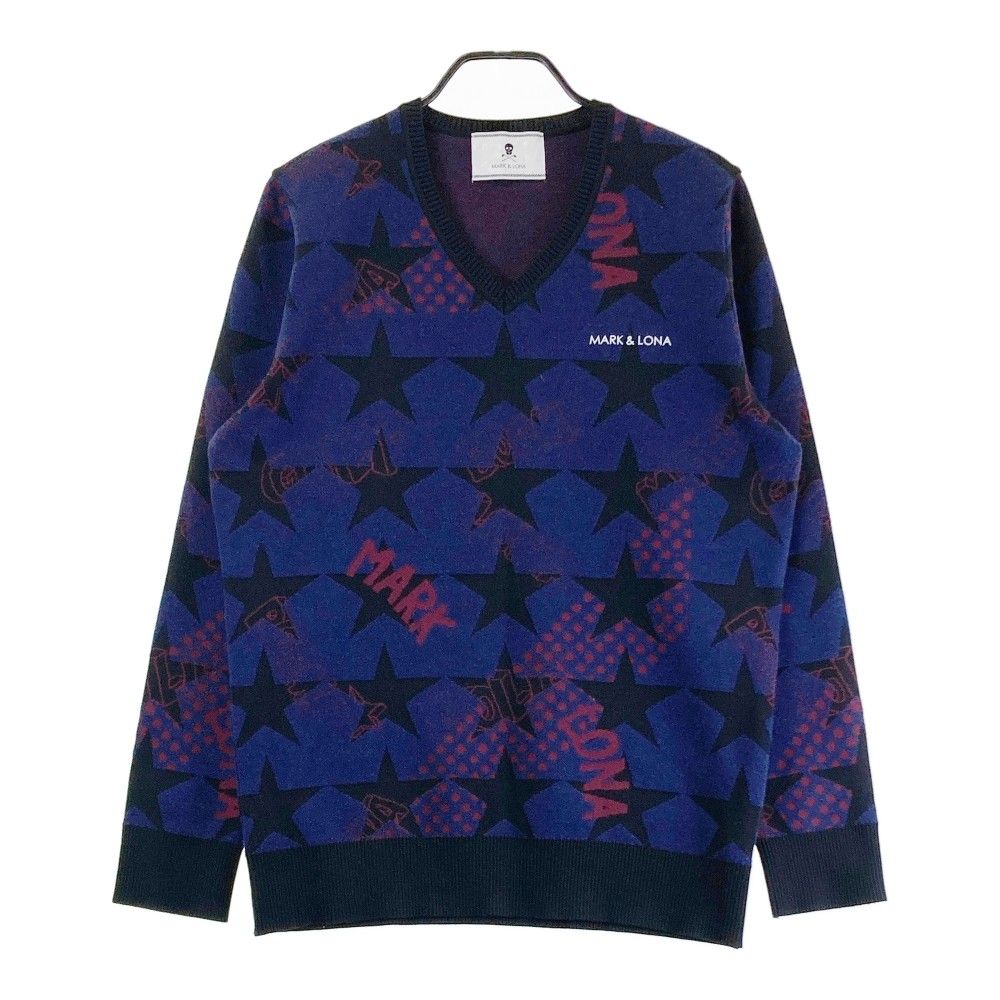 サイズ：50 MARK&LONA マークアンドロナ Vネック ウール混 ニット