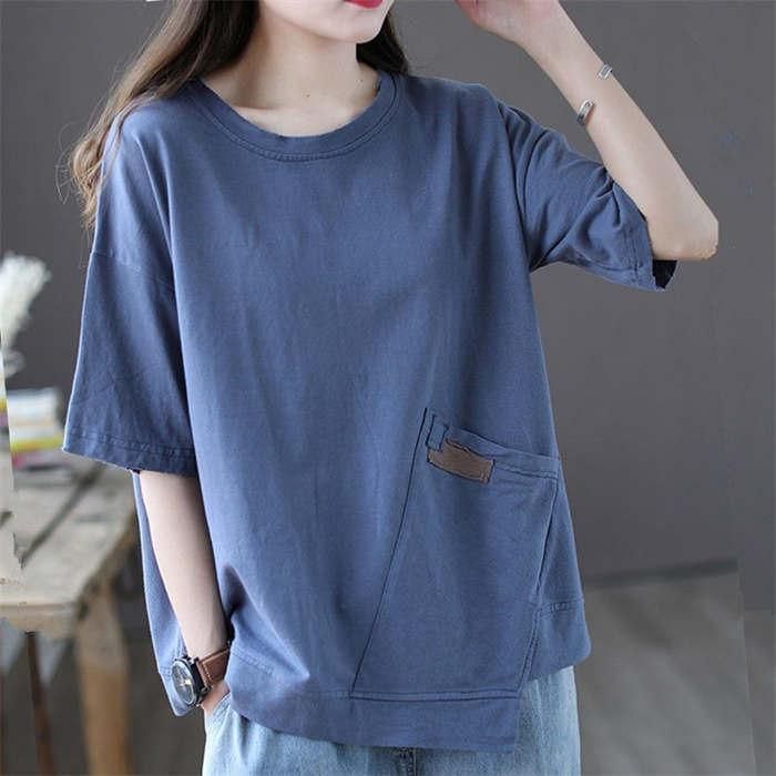 Tシャツ レディース 半袖 コットン トップス 春夏 クルーネック