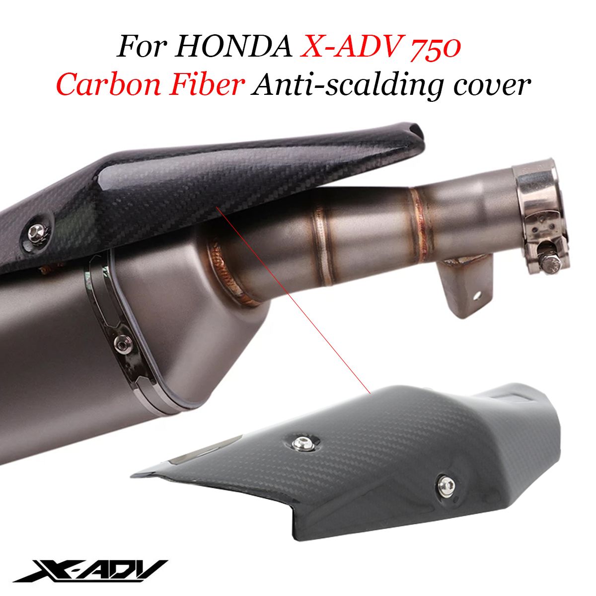ホンダ X-ADV 750 750 2017-2021用カーボン製ヒートスリップオンマフラー