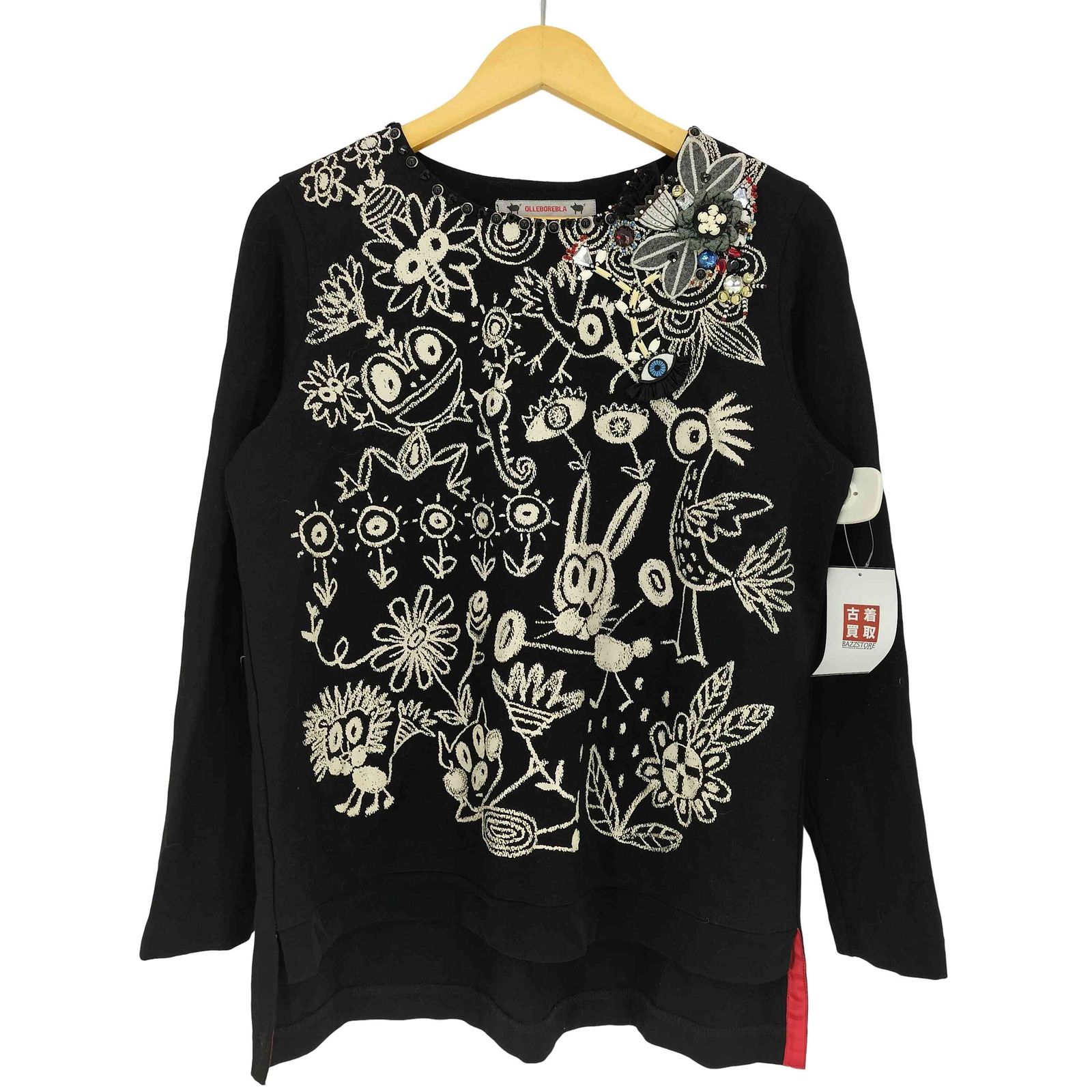 アルベロベロ OLLEBOREBLA アニマルプリント 装飾 Tシャツ
