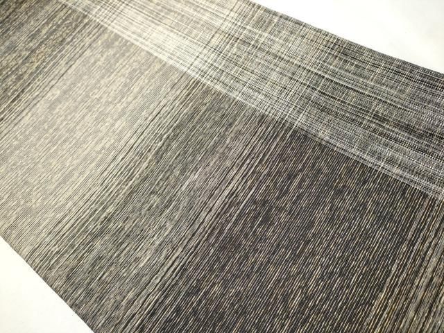 平和屋着物○両面 六通柄袋帯 本泥染 横段文 金