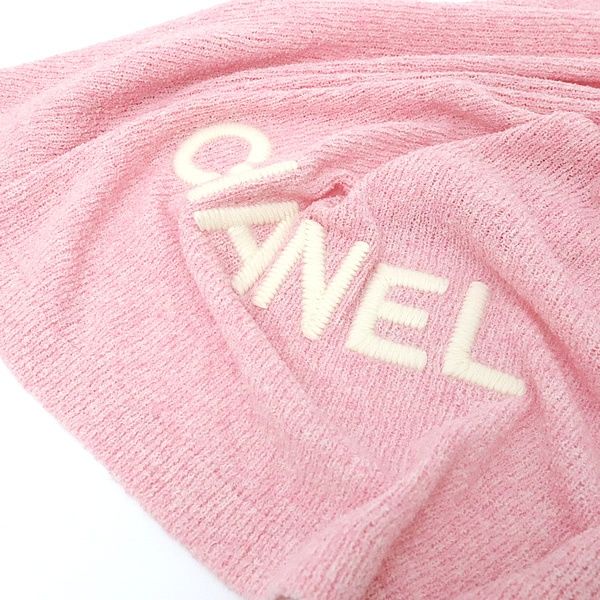広尾店】美品 シャネル CHANEL 大判ストール コットン ピンク