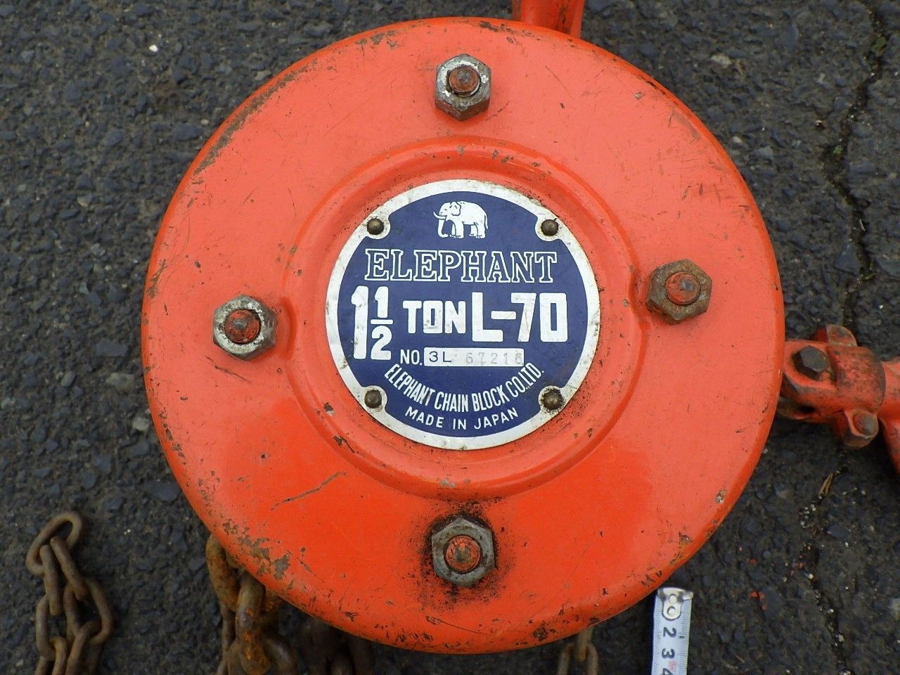 チェーンブロック L-70 1.5t 象印 ELEPHANT エレファント 荷締め 荷揚げ 手動 240328