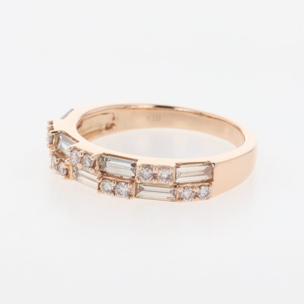 メレダイヤ デザインリング PG ピンクゴールド 指輪 リング 15号 K18 ダイヤモンド レディース