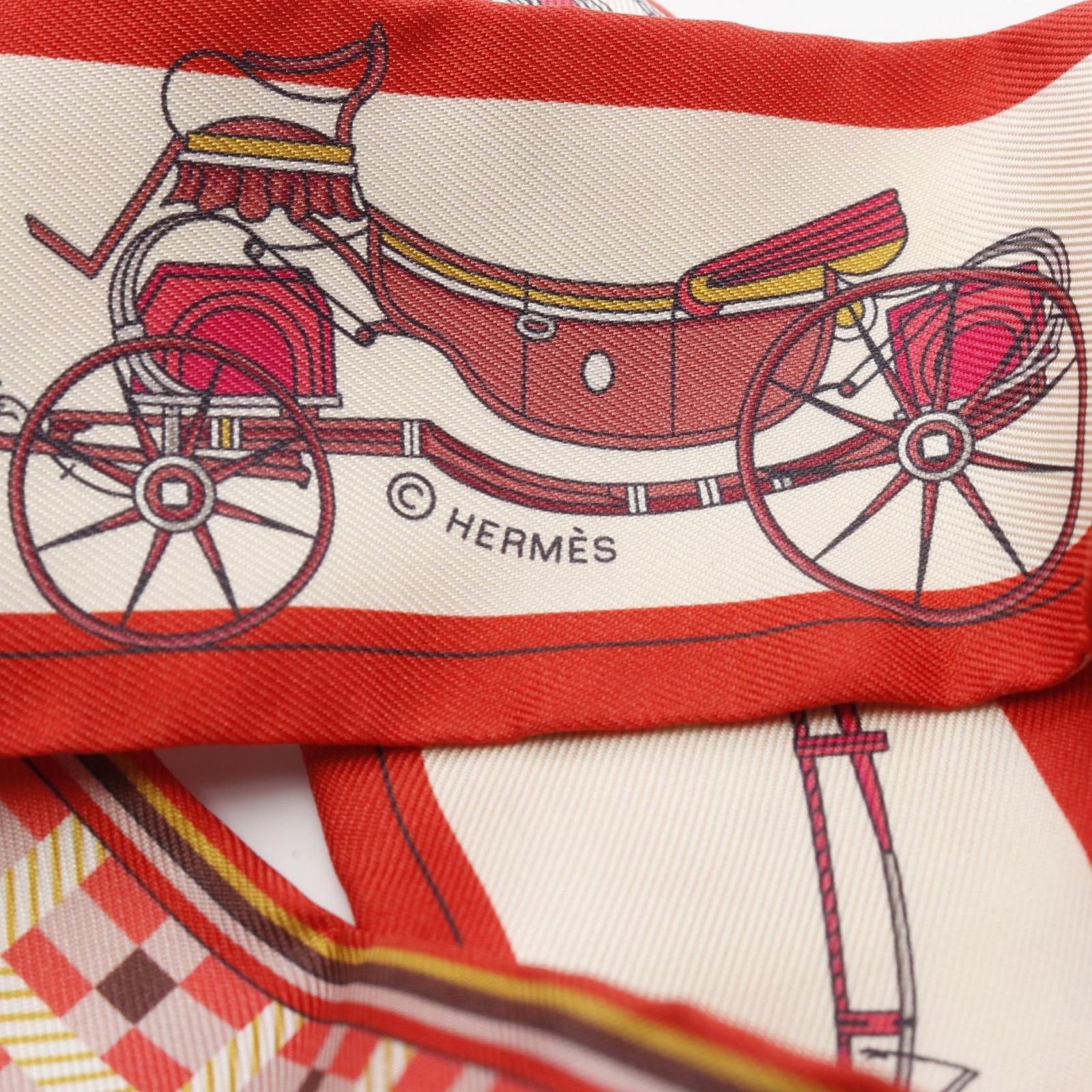 人気☆HERMES☆Les Voitures Nouvellesツイリー HERMES エルメス スカーフ ツイリー LES VOITURES NOUVELLES