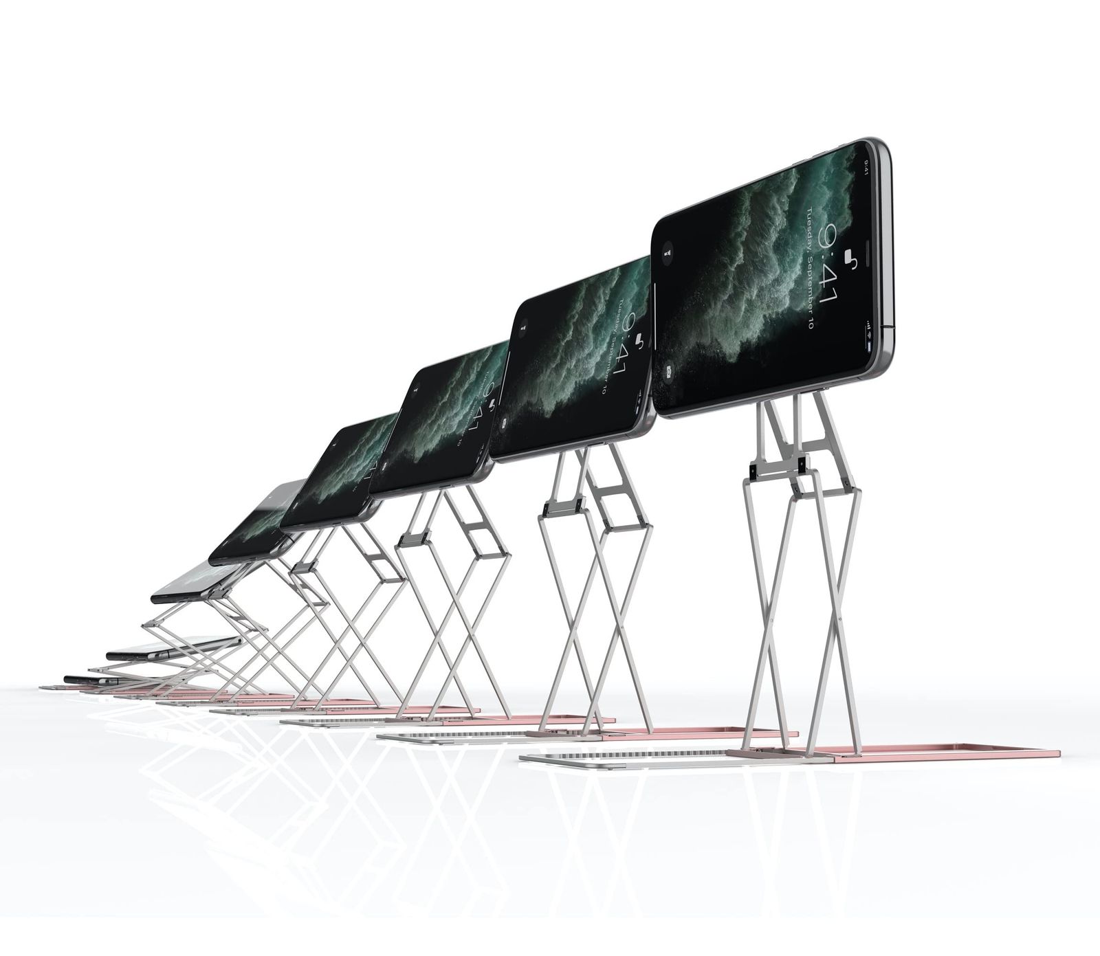 な人間工学スタンド 携帯電話とタブレットを1秒で切り替え