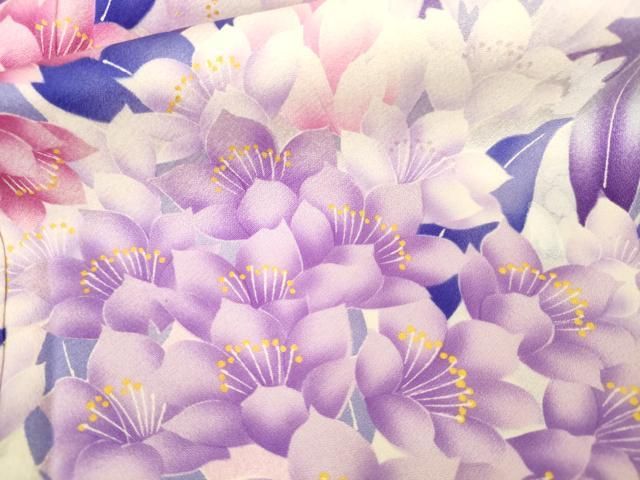 ★ 振袖　型染め　吉祥草花文　正絹 ☆ 振袖 型染め 吉祥草花文 正絹 - メルカリ