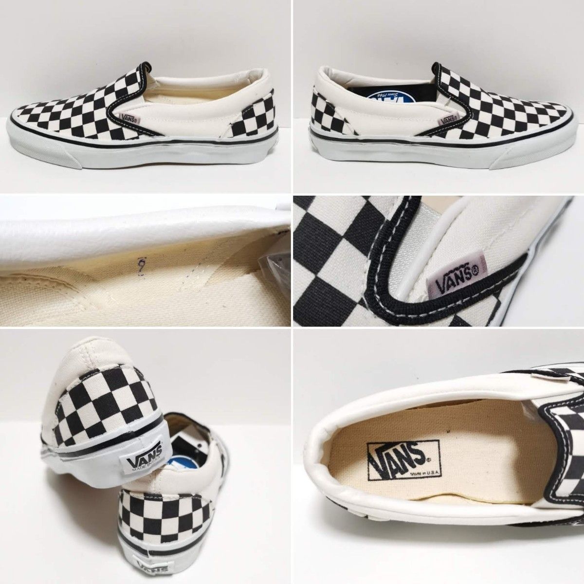 90s US9 VANS SLIP-ON 黒白 スリッポン 27㎝ USA製